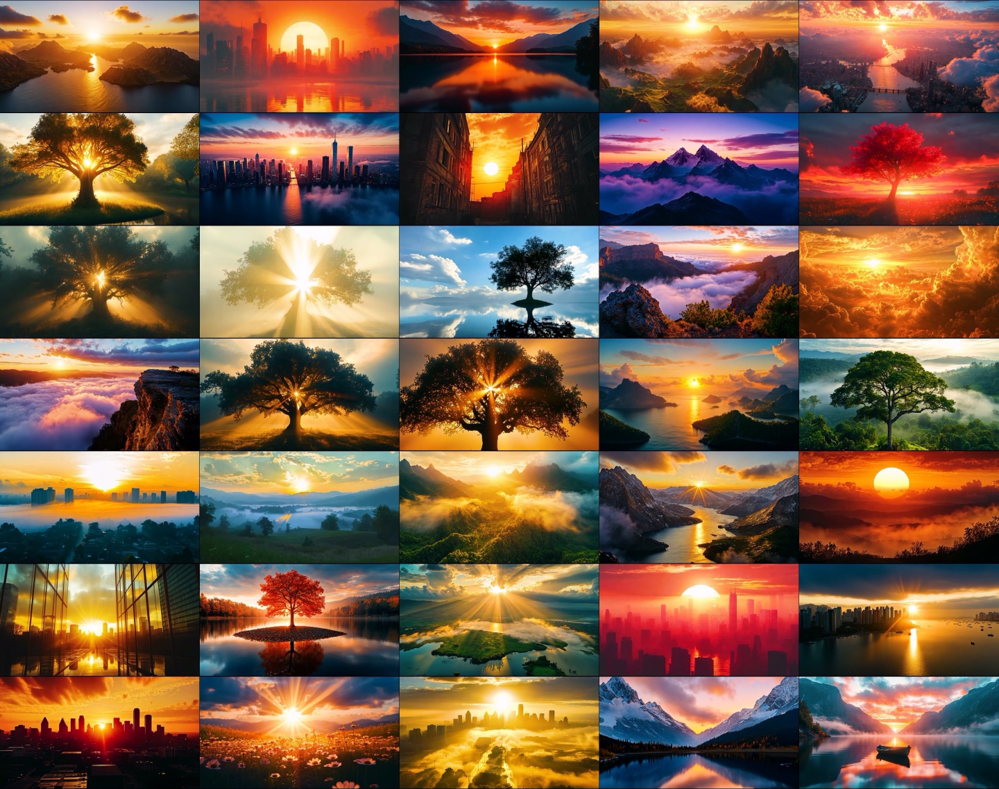 山海日出城市日出树日出唯美日出朝阳日出