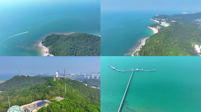 广西风光北海冠头岭海滩海岛航拍