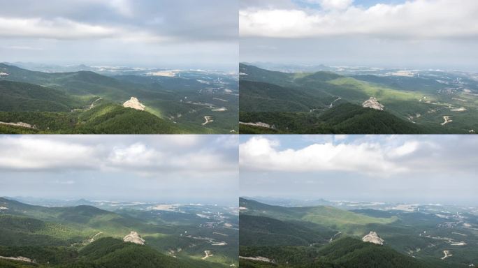 韩国江原道，从雪原山的Seongindae峰俯瞰束草的城市景观