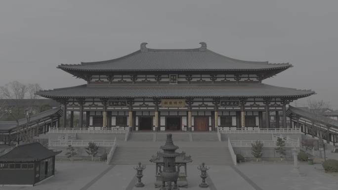南京古惠济寺航拍：唐式建筑风格的古寺全景
