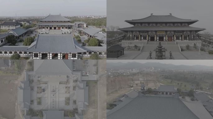 南京古惠济寺航拍：唐式建筑风格的古寺全景