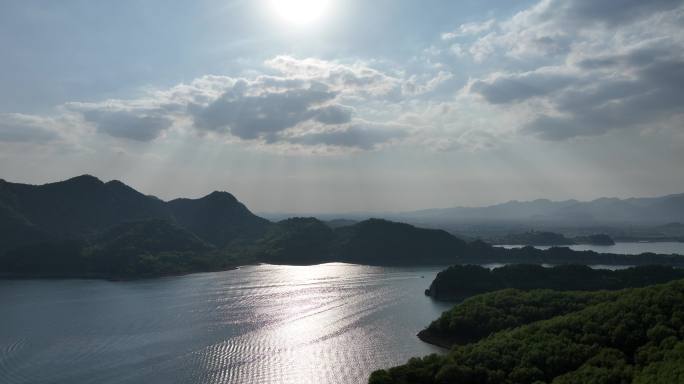 金海湖碧波岛旅游度假区风景景色航拍