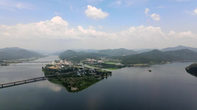 新阳苏桥和杜木梅里区(两条水路交汇的地方)/北江江，阳平郡，京畿道