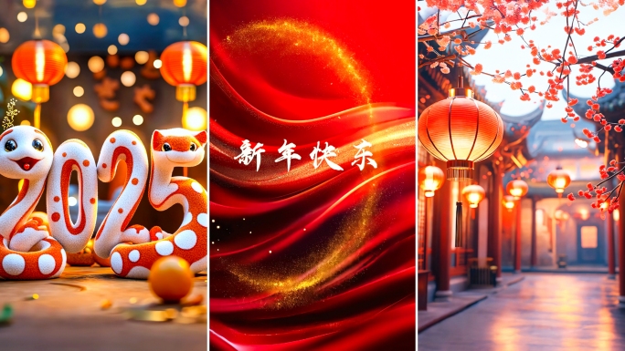 大寒节气春节新年新春拜年金蛇年除夕团圆