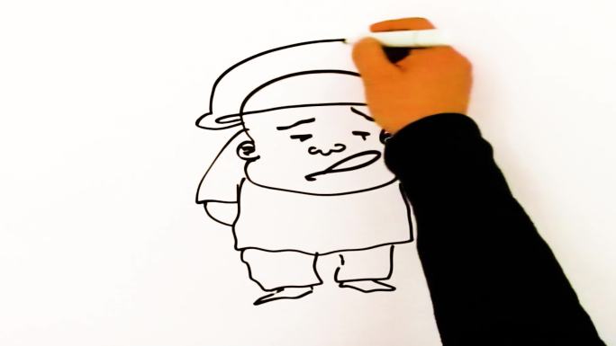 手绘一个可笑的男人
