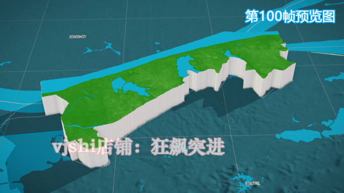 浔阳区地图三维立体地形山脉河流暗色写实