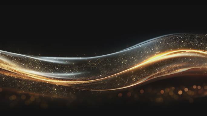 【6K】华丽金色波浪粒子颁奖背景
