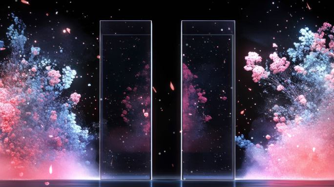 6K宽屏 梦幻婚礼粒子花海节目背景1