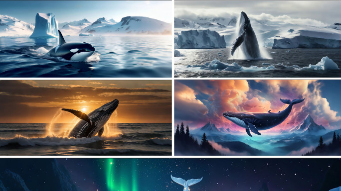 鲸鱼 唯美创意粒子鲸鱼背景视频（可定制）