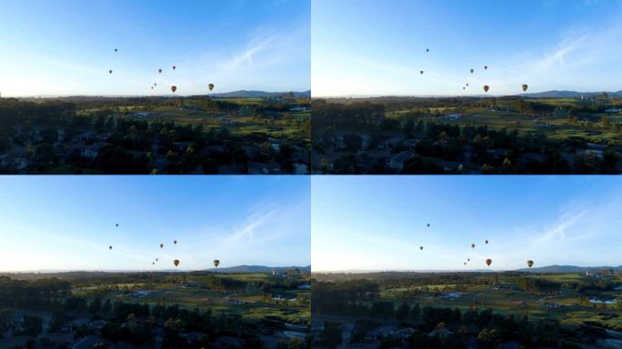 澳大利亚猎人谷上空的热气球