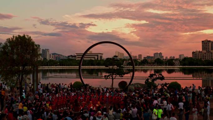 文山人工湖晚霞