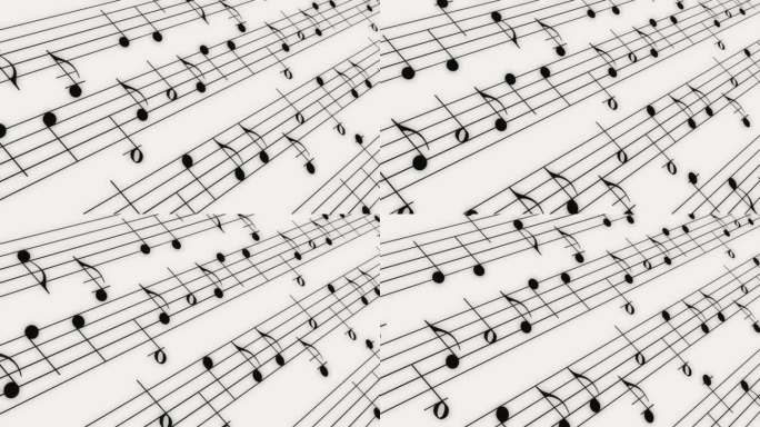 五线谱上黑人音符的动画