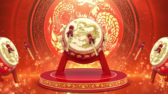 宽屏大气国潮风中国鼓舞美