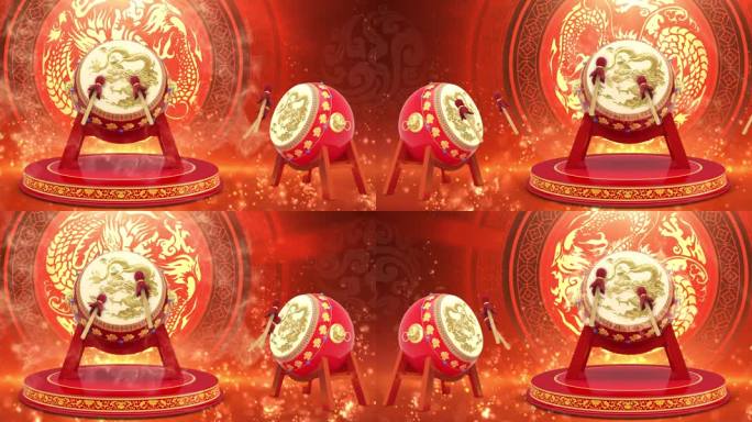 宽屏大气国潮风中国鼓舞美