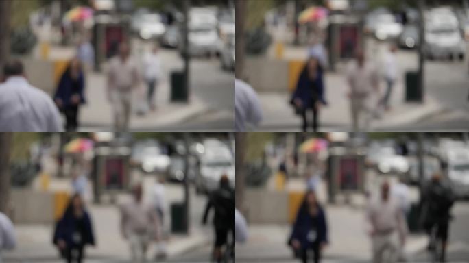 无名的人走在街上