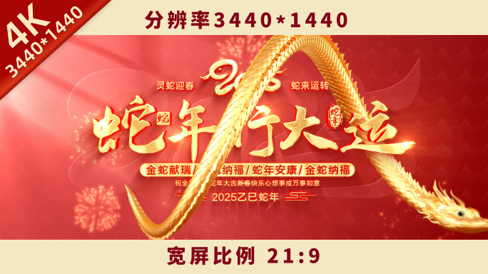 宽屏2025蛇年文字标题片头