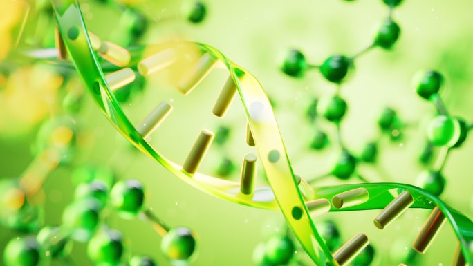 绿色生物科技基因结构三维渲染