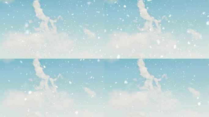 天空飘舞飞雪雪花浪漫下落寒冷冬季飞散鹅毛