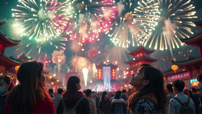 2025新春春节过年喜庆灯笼元宵烟花合集