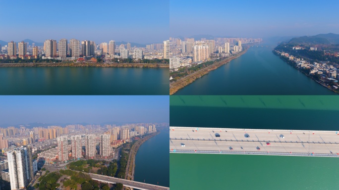 射洪城市航拍 4K