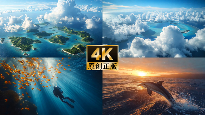 中国南海西沙群岛南沙群岛海洋岛屿航拍
