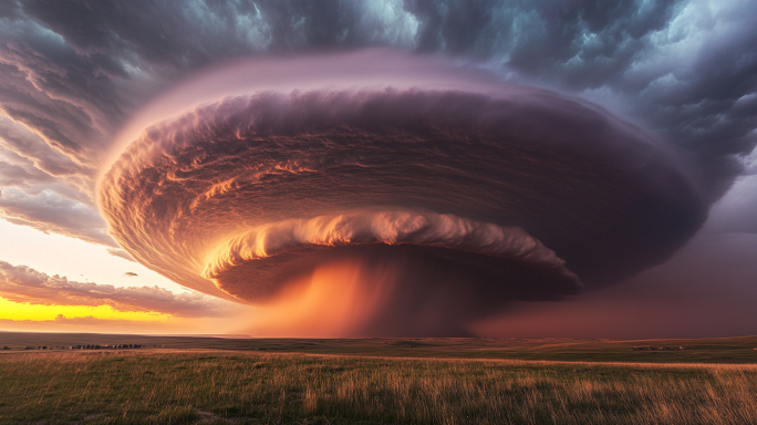 雷暴云团暴风雨来临前夕气象极端天气