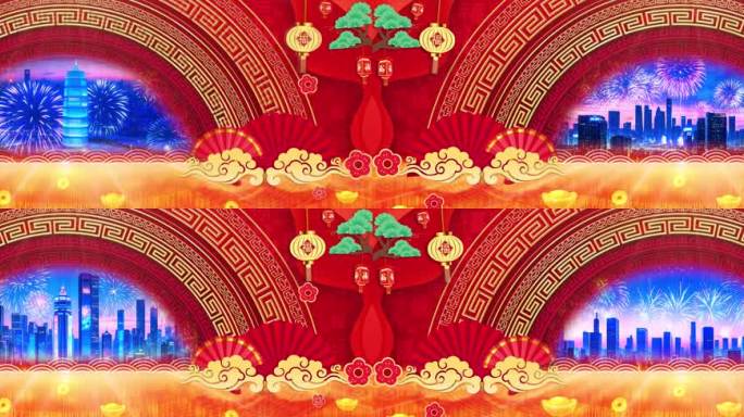 相亲相爱舞台背景 8k烟花