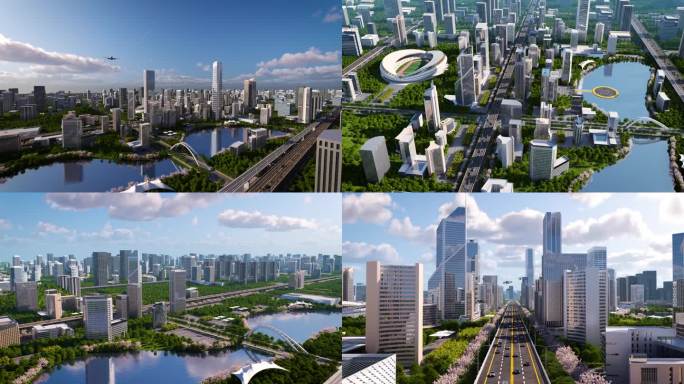 4K城市发展建筑生长片头