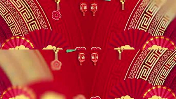 相亲相爱 蛇年舞台背景 8k宽屏
