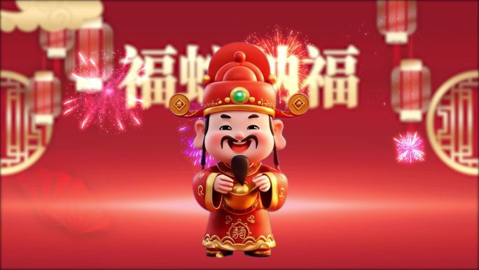 2025财神卡通形象吉祥物动画 带通道