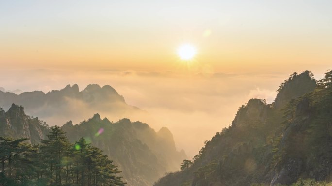 黄山日出日落延时
