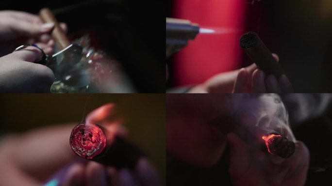 高端商务 抽雪茄