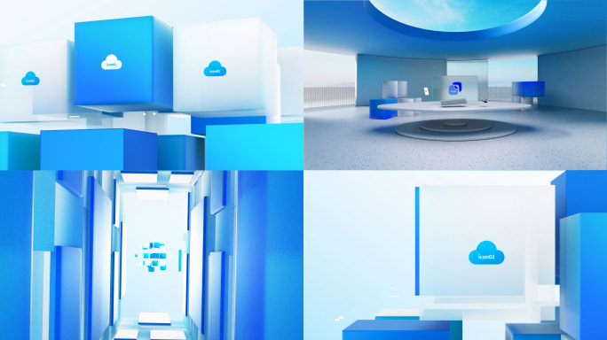 科技明亮风格效率办公宣传片C4D_AE