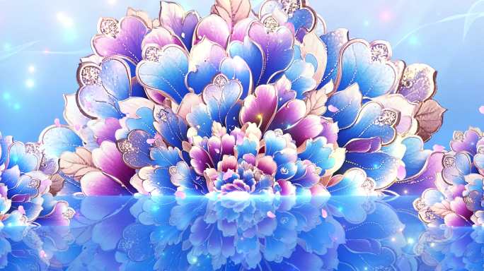 6K梦幻花开富贵牡丹花背景无缝循环