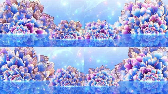6K梦幻花开富贵牡丹花背景无缝循环