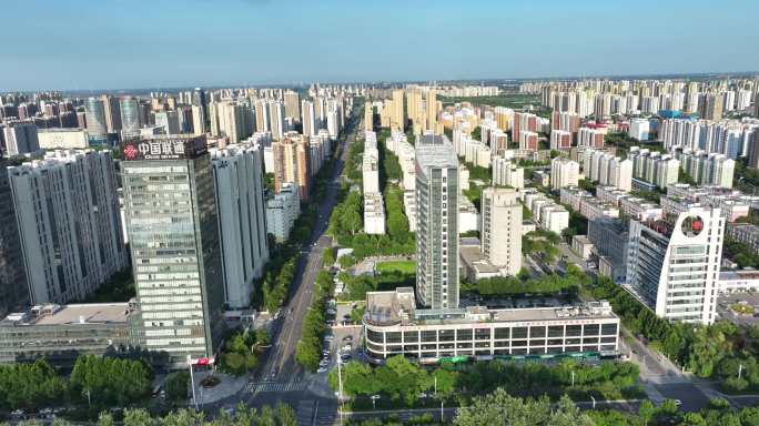安阳市航拍 安阳中心城区金融中心