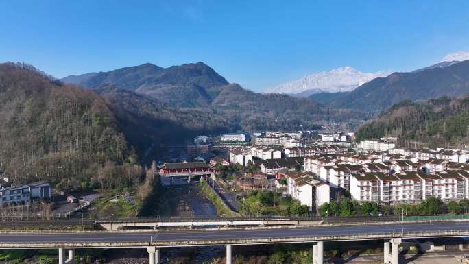 什邡蓥华镇雪山航拍素材