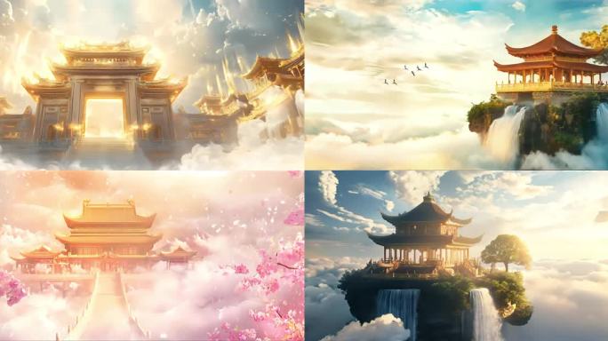 4K仙宫天宫天庭凌霄宝殿宫殿神仙