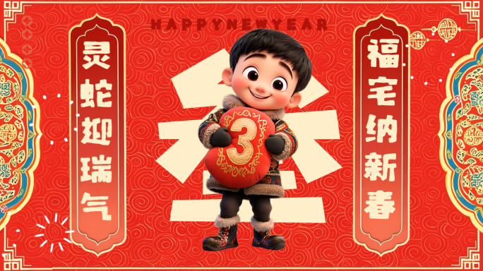 2025春节新年快闪10秒倒计时卡通