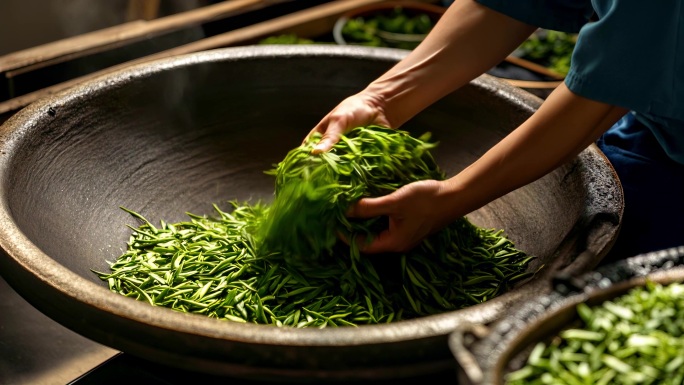 茶茶叶茶山茶园采茶制茶炒茶泡茶倒茶春茶