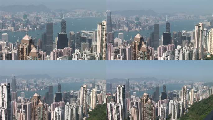 广角城市从香港太平山顶在中国