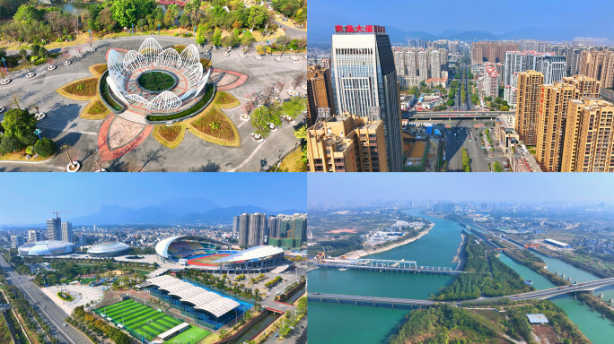 广西贵港54组航拍镜头合集