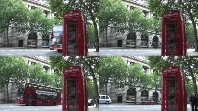 英国伦敦大街上的电话亭