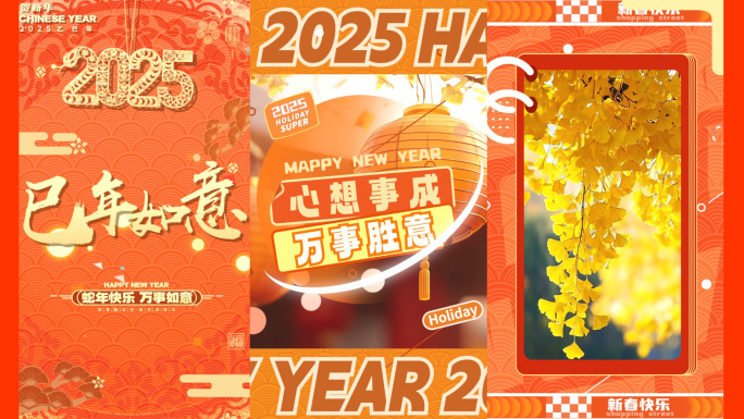 2025蛇年新年快闪竖版AE模板5