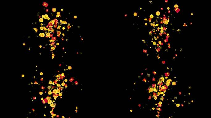 金币红包喷发AE模板