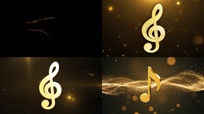 金色粒子形成的音符