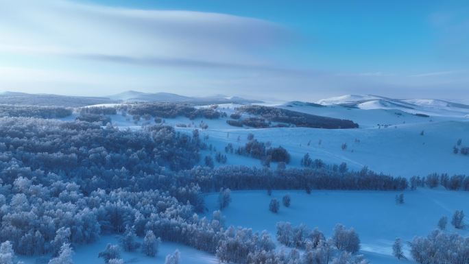 呼伦贝尔低山丘陵极寒雪原冷空气