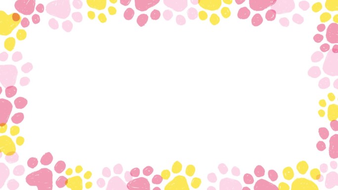 动物足迹插图框（粉色）