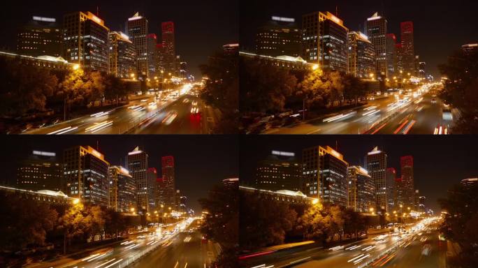 中国北京建国路夜景