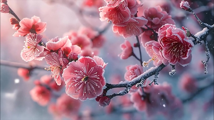 梅花雪景ai素材原创